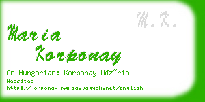 maria korponay business card